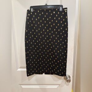 T Tahari Black Skirt with Gold Accents